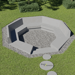 Aštuoniakampis suoliukas įleidžiamas į žemę (Kodas S-10)